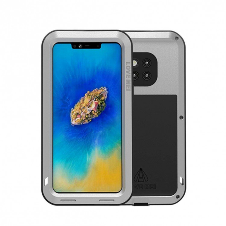 Гибридный чехол LOVE MEI для Huawei Mate 20 Pro (серебряный)