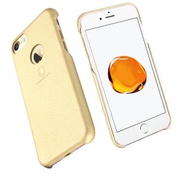 Кожаная накладка LENUO для iPhone 7 (золотой)