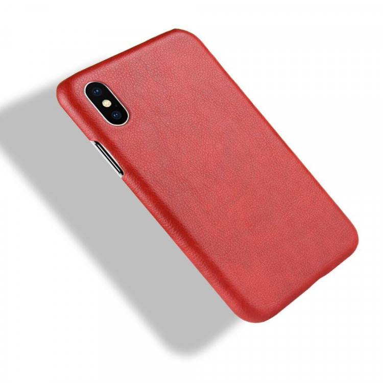 Чехол Litchi Texture для iPhone X / XS (красный)