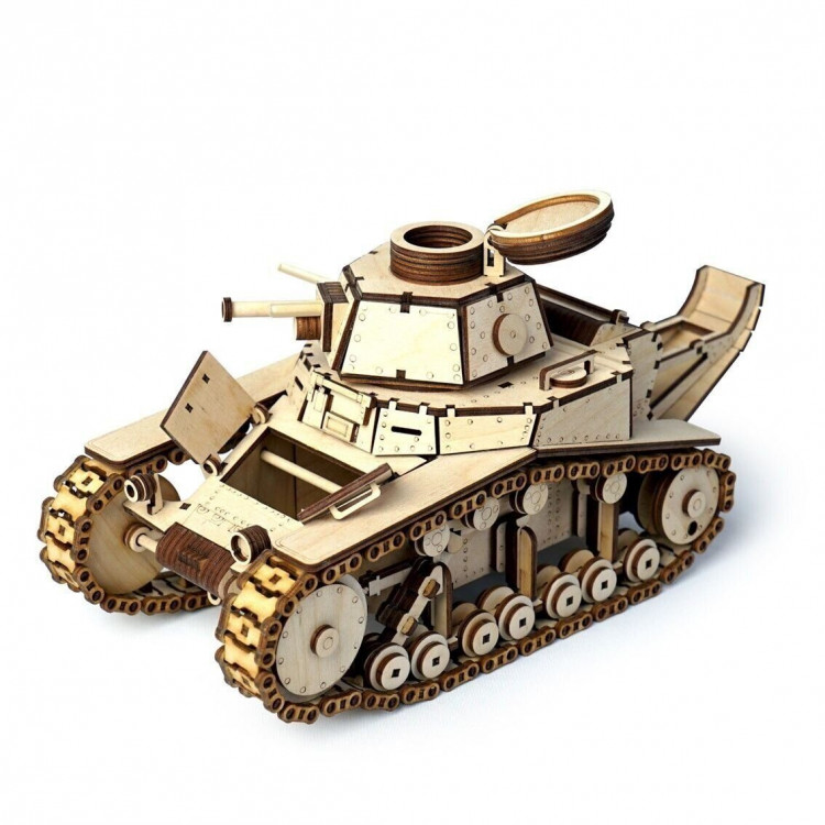 Конструктор 3D деревянный подвижный Lemmo Танк МС-1