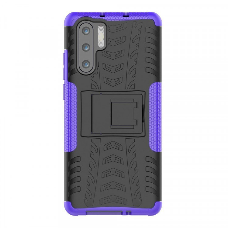 Чехол Hybrid Armor для Huawei P30 Pro (черный + фиолетовый)