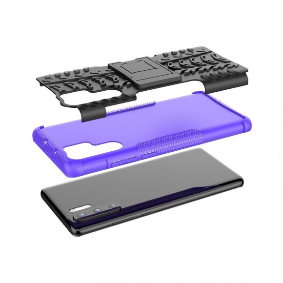 Чехол Hybrid Armor для Huawei P30 Pro (черный + фиолетовый)