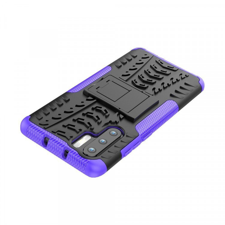Чехол Hybrid Armor для Huawei P30 Pro (черный + фиолетовый)
