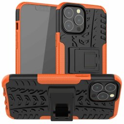 Чехол Hybrid Armor для iPhone 13 Pro Max (черный + оранжевый)