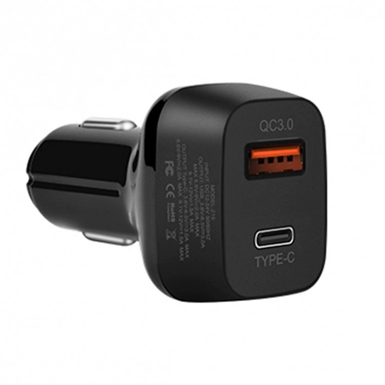 Автомобильное зарядное устройство Quick Charge HOCO Z15 Kuso (USB QC3.0 + Type-C)