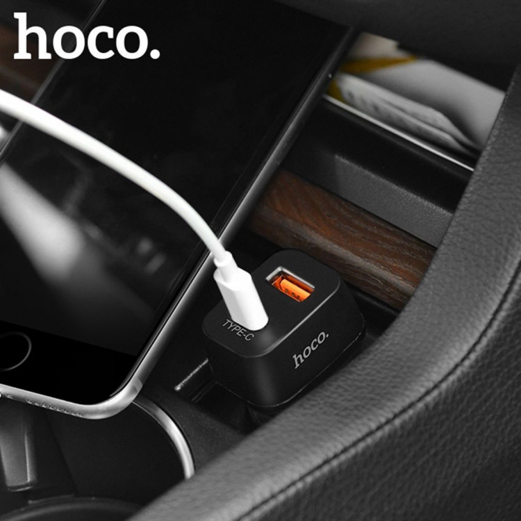 Автомобильное зарядное устройство Quick Charge HOCO Z15 Kuso (USB QC3.0 + Type-C)