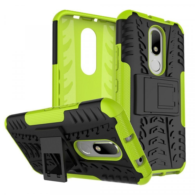 Чехол Hybrid Armor для Motorola Moto M (черный + зеленый)