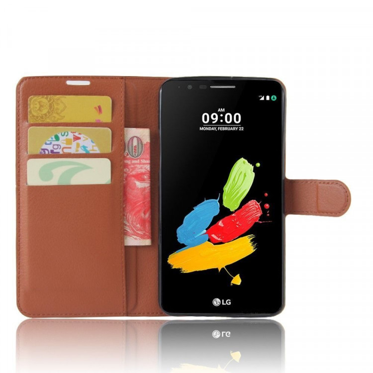 Чехол с визитницей для LG Stylus 3 M400DY (коричневый)