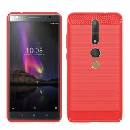 Чехол-накладка Carbon Fibre для Lenovo Phab 2 Pro (красный)