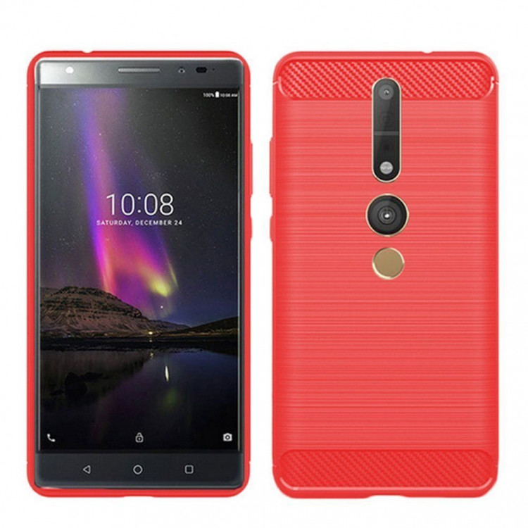Чехол-накладка Carbon Fibre для Lenovo Phab 2 Pro (красный)