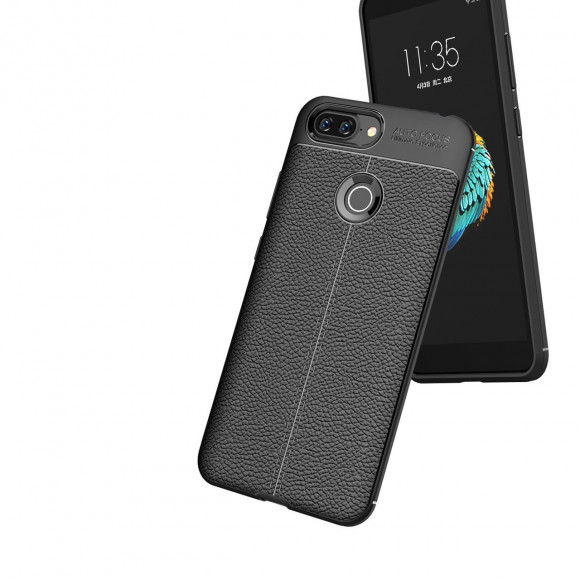 Чехол-накладка Litchi Grain для Lenovo S5 (темно-синий)