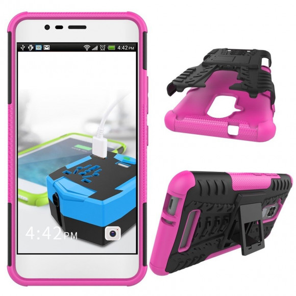 Чехол-книжка для ASUS Hybrid Armor 3 Max ZC520TL (черный + розовый) Чехол-книжка для ASUS Hybrid Armor 3 Max ZC520TL (черный + розовый)