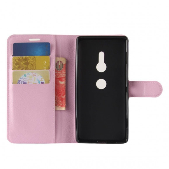 Чехол с визитницей для Sony Xperia XZ2 (розовый)