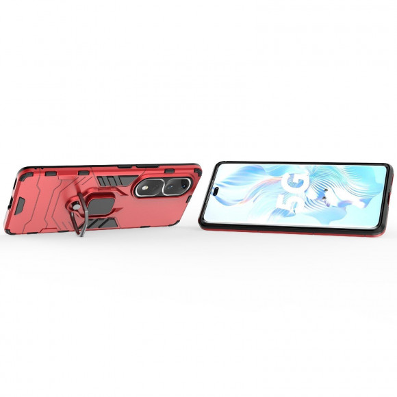 Чехол Armor Ring Holder для Honor 80 Pro (красный) Чехол Armor Ring Holder для Honor 80 Pro (красный)