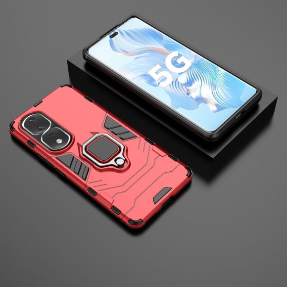 Чехол Armor Ring Holder для Honor 80 Pro (красный) Чехол Armor Ring Holder для Honor 80 Pro (красный)