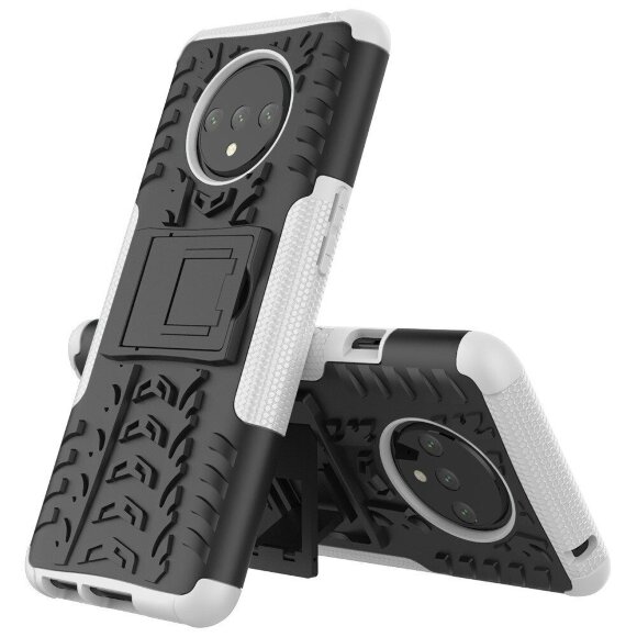 Чехол Hybrid Armor для OnePlus 7T (черный + белый)