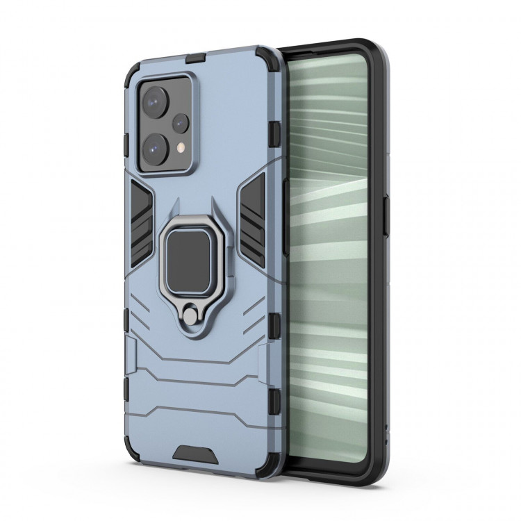 Чехол Armor Ring Holder для Realme 9 4G, Realme 9 Pro+ (темно-синий)
