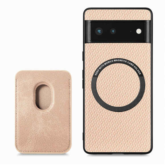 Чехол с магнитным держателем карт для Google Pixel 6 Pro (бежевый) Чехол с магнитным держателем карт для Google Pixel 6 Pro (бежевый)