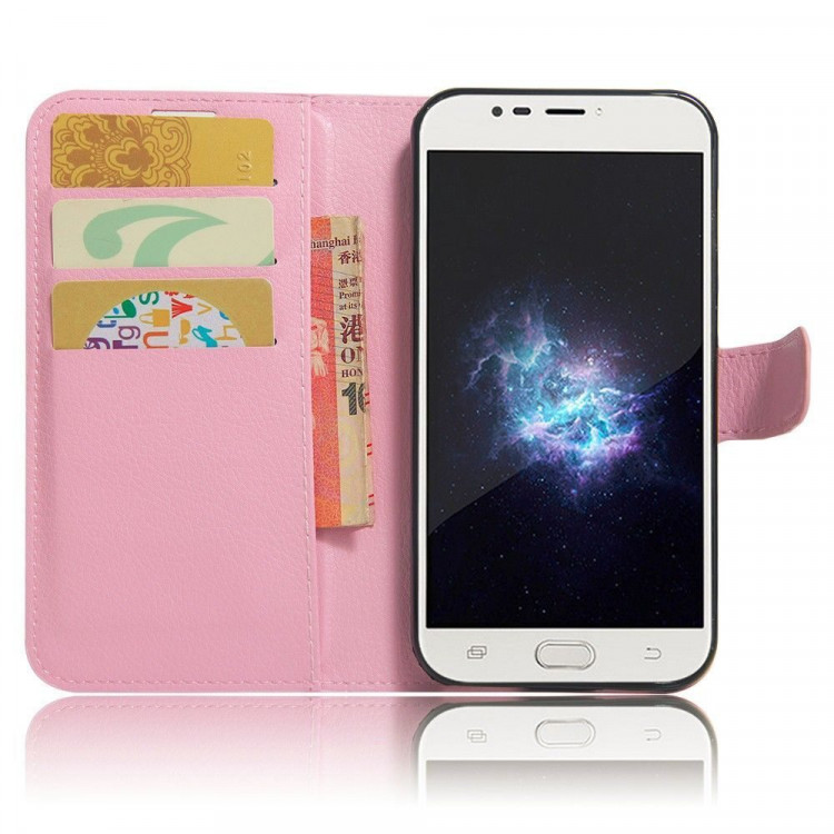 Чехол с визитницей для DOOGEE X9 Pro (розовый)