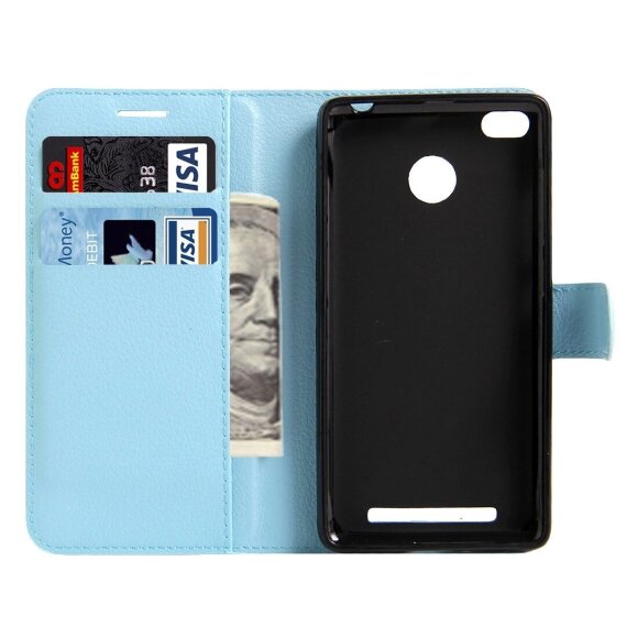 Чехол с визитницей для Xiaomi Redmi 3X (голубой) Чехол с визитницей для Xiaomi Redmi 3X (голубой)