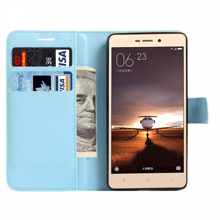 Чехол с визитницей для Xiaomi Redmi 3X (голубой)