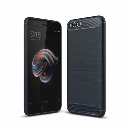 Чехол-накладка Carbon Fibre для Xiaomi Mi Note 3 (темно-синий)