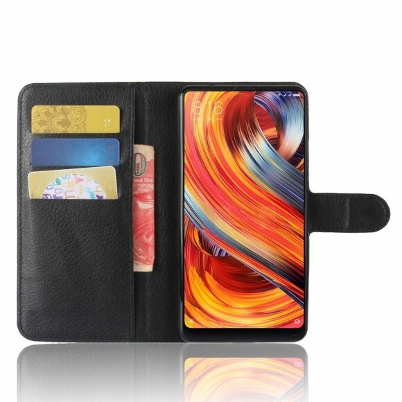 Чехол с визитницей для Xiaomi Mi Mix 2 (черный) Чехол с визитницей для Xiaomi Mi Mix 2 (черный)