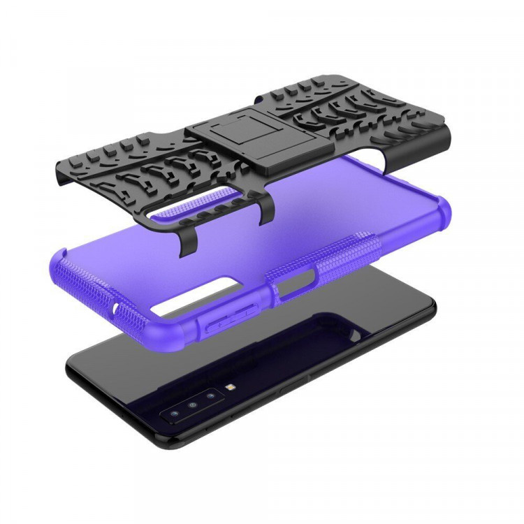Чехол Hybrid Armor для Samsung Galaxy A7 (2018) (черный + фиолетовый)