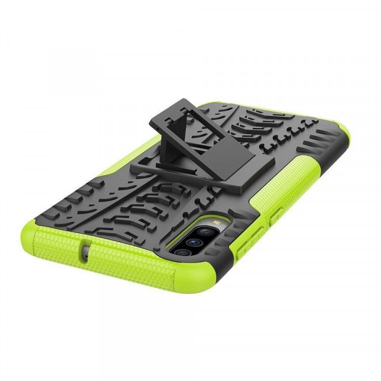 Чехол Hybrid Armor для Samsung Galaxy A70 (черный + зеленый)