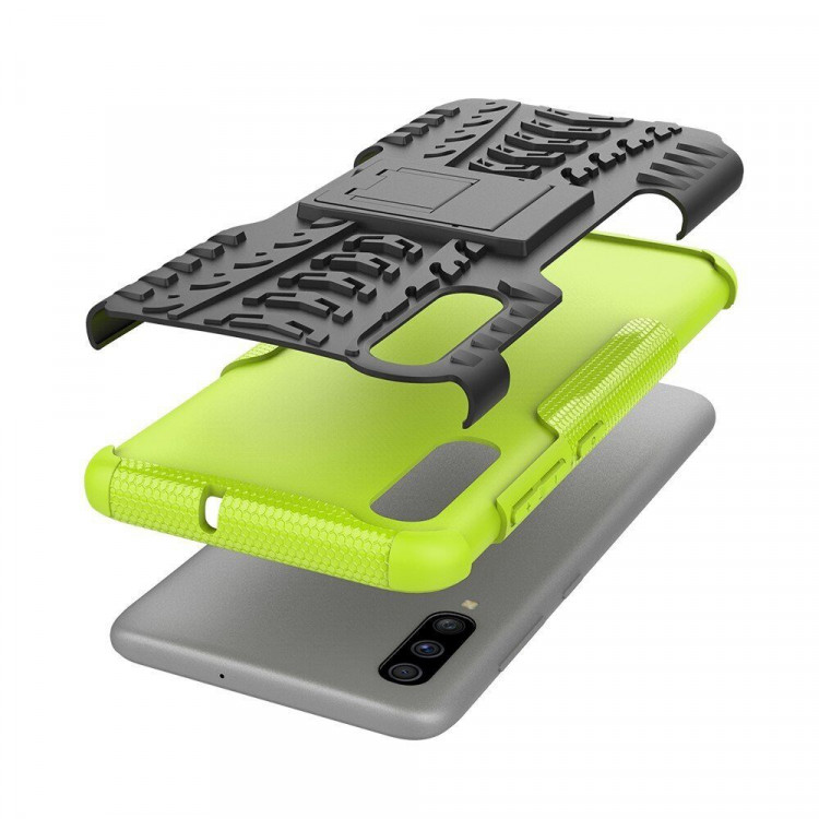 Чехол Hybrid Armor для Samsung Galaxy A70 (черный + зеленый)