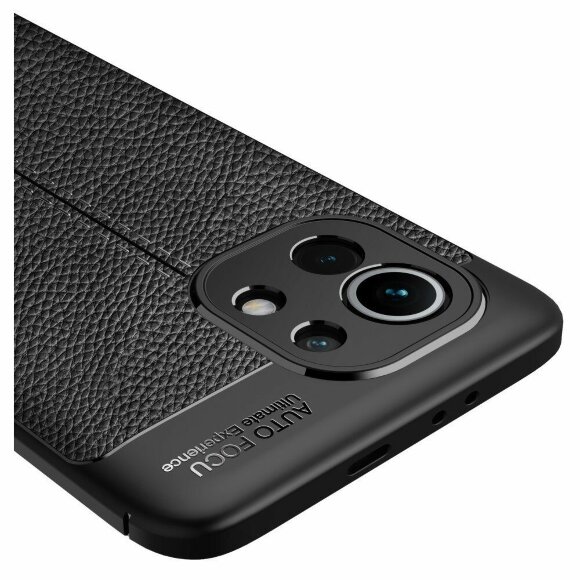 Чехол-накладка Litchi Grain для Xiaomi Mi 11 (черный)