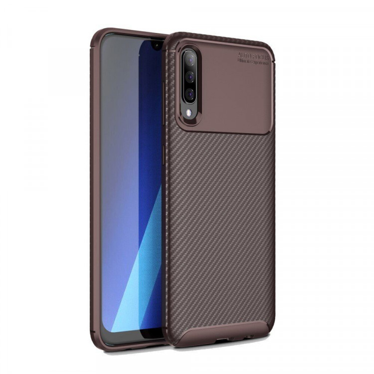 Чехол-накладка Resistant Carbon для Samsung Galaxy A50 / Galaxy A50s / Galaxy A30s (коричневый)