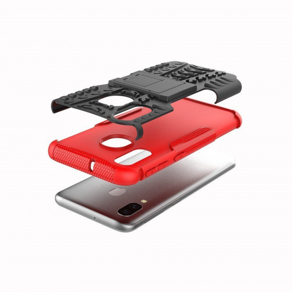 Чехол Hybrid Armor для Samsung Galaxy A40 (черный + красный)