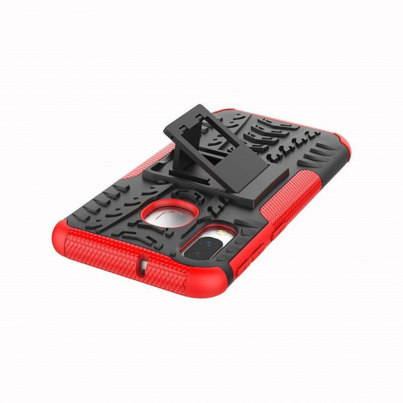 Чехол Hybrid Armor для Samsung Galaxy A40 (черный + красный)