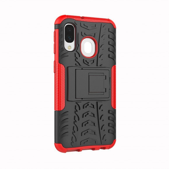 Чехол Hybrid Armor для Samsung Galaxy A40 (черный + красный)