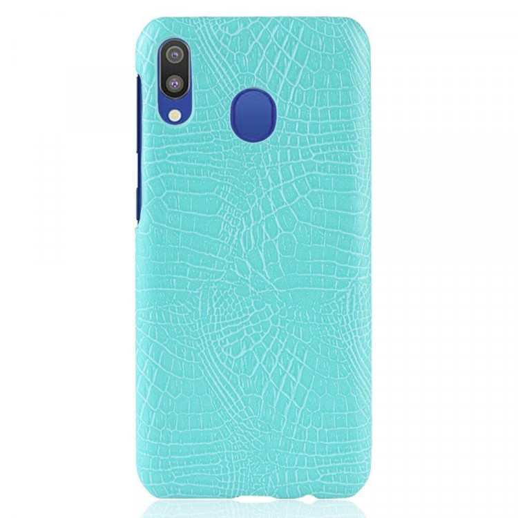 Чехол-накладка Crocodile Texture для Samsung Galaxy A30 / Galaxy A20 (сине-зеленый)