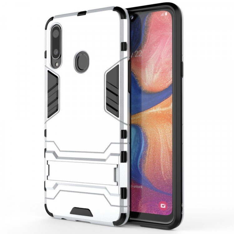 Чехол Duty Armor для Samsung Galaxy A20s (серебряный)