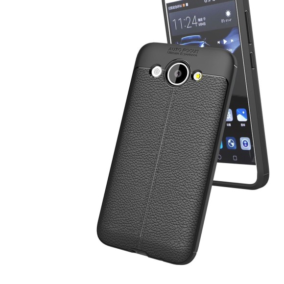 Чехол-накладка Litchi Grain для Huawei Y3 2017 (черный)