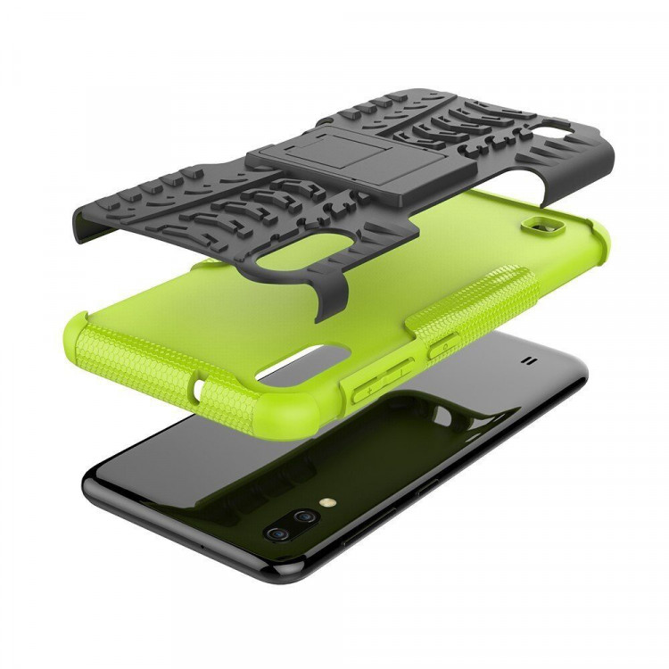 Чехол Hybrid Armor для Samsung Galaxy M10 (черный + зеленый)