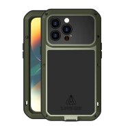 Гибридный чехол LOVE MEI для iPhone 14 Pro Max (темно-зеленый)