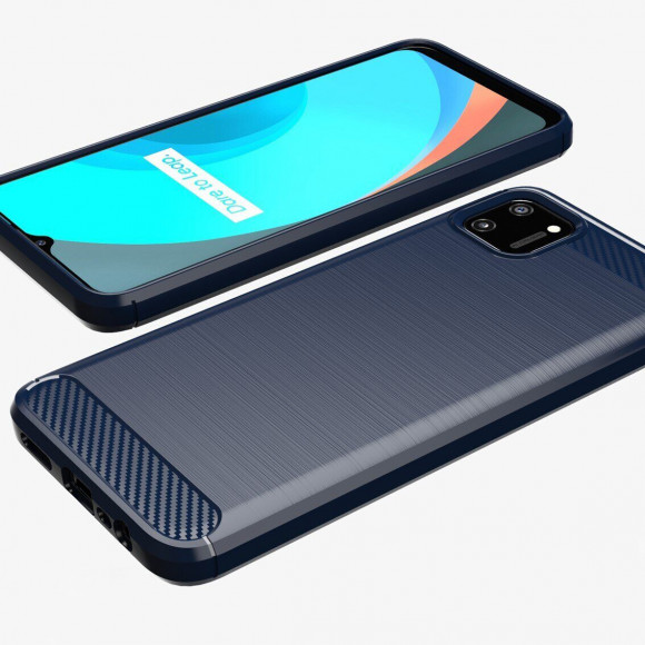 Чехол-накладка Carbon Fibre для Realme C20 / Realme C11 2021 (темно-синий) Чехол-накладка Carbon Fibre для Realme C20 / Realme C11 2021 (темно-синий)