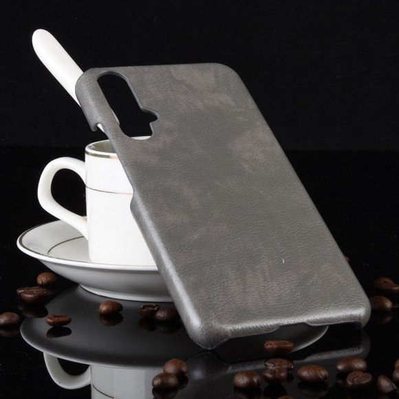 Кожаная накладка-чехол для Huawei nova 5T / Honor 20 (серый)