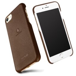 Кожаная накладка LENUO для iPhone 7 (коричневый)