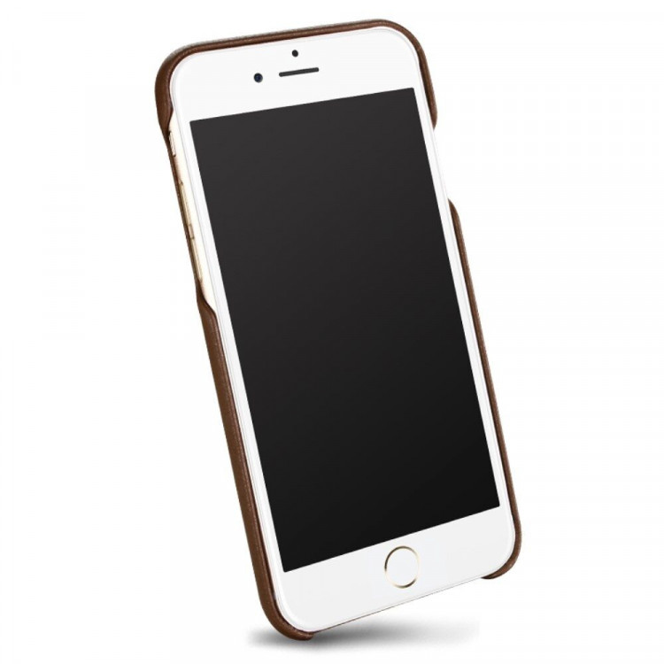 Кожаная накладка LENUO для iPhone 7 (коричневый)
