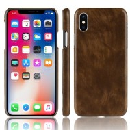 Чехол Litchi Texture для iPhone X / XS (коричневый) Чехол Litchi Texture для iPhone X / XS (коричневый)