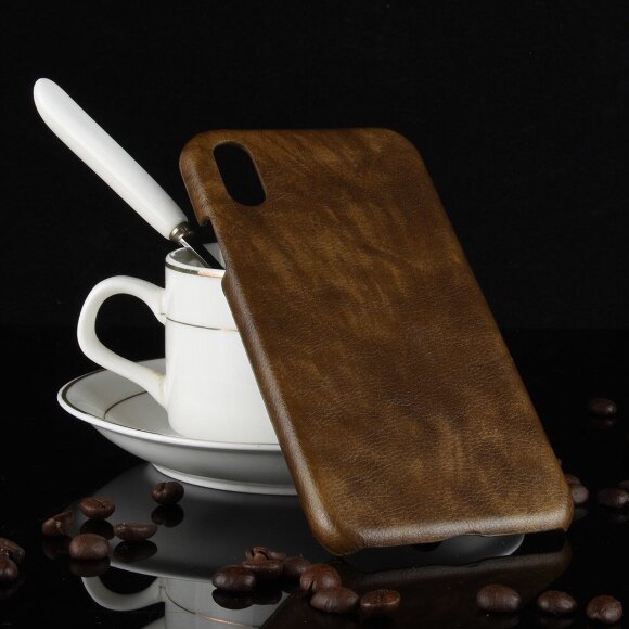 Чехол Litchi Texture для iPhone X / XS (коричневый) Чехол Litchi Texture для iPhone X / XS (коричневый)