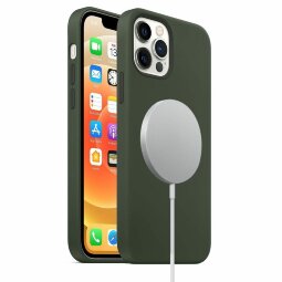 Чехол MagSafe для iPhone 12 / iPhone 12 Pro (темно-зеленый)