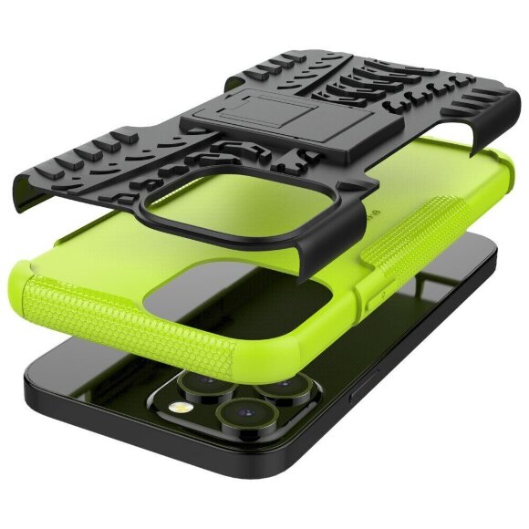 Чехол Hybrid Armor для iPhone 13 Pro Max (черный + зеленый) Чехол Hybrid Armor для iPhone 13 Pro Max (черный + зеленый)