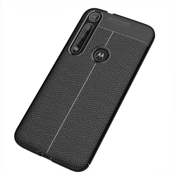 Чехол-накладка Litchi Grain для Motorola Moto G8 Plus (черный) Чехол-накладка Litchi Grain для Motorola Moto G8 Plus (черный)