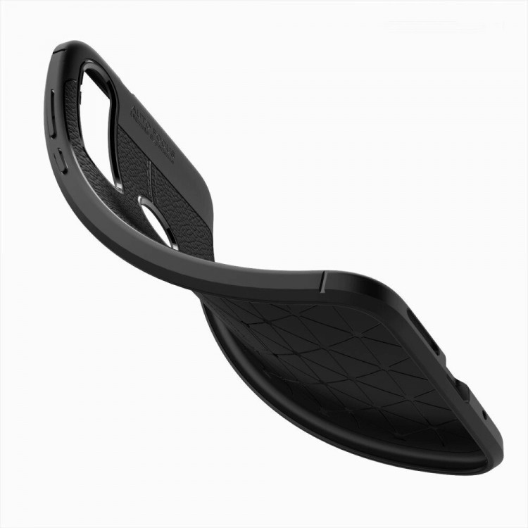 Чехол-накладка Litchi Grain для Motorola Moto G8 Plus (черный)